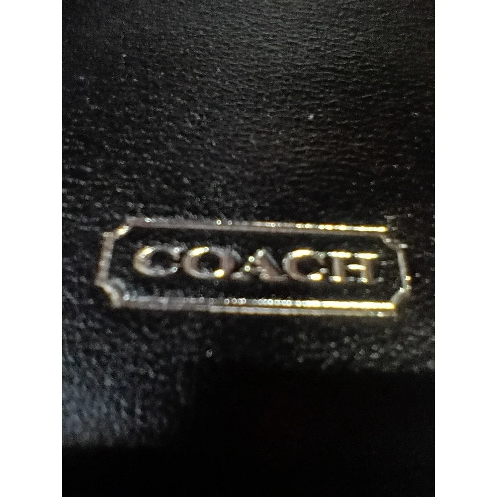 COACH Madison Glitter Python Embossed Black Leather Envelope Wallet - EUC